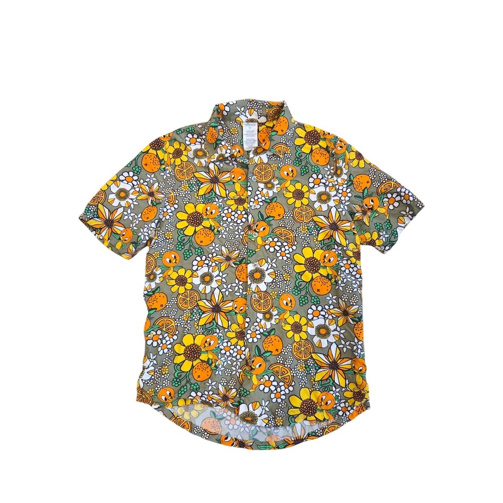 Disney World Vault‎ Collection 50th Anniversary Orange Bird Floral Shirt Small - Picture 3 of 5